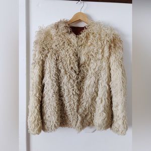 Vintage 60s Curly Lamb Coat / Mongolian Lamb Coat / 60s 70s Shaggy Fur Coat